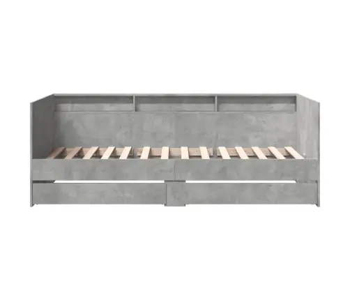 Sahtlitega Päevavoodi, Ilma Madratsita, Betoonhall, 100X200 Cm