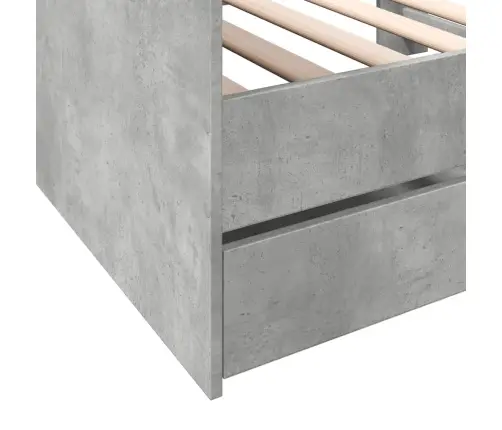 Sahtlitega Päevavoodi, Ilma Madratsita, Betoonhall, 100X200 Cm