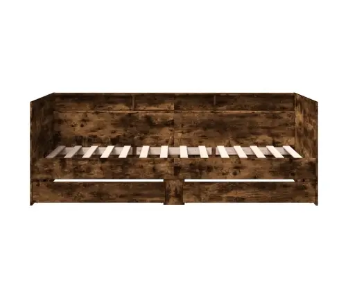 Kušetė Su Stalčiais Be Čiužinio, Dūminio Ąžuolo, 100X200 Cm