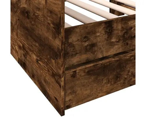 Kušetė Su Stalčiais Be Čiužinio, Dūminio Ąžuolo, 100X200 Cm