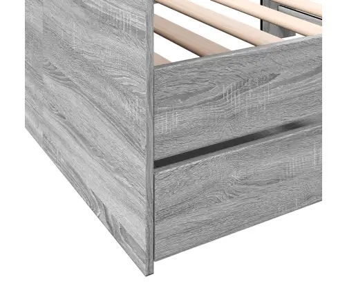 Gulta Ar Atvilktnēm, Bez Matrača, Pelēka, 100X200 Cm Vidaxl