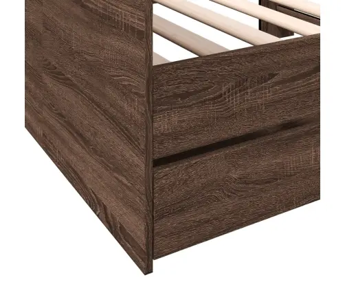 Gulta Ar Atvilktnēm, Bez Matrača, Brūna, 100X200 Cm Vidaxl