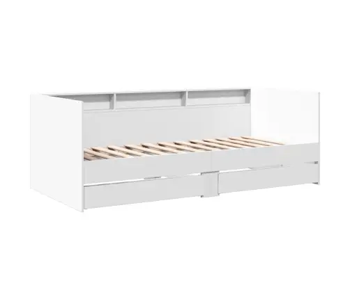 Kušetė Su Stalčiais Be Čiužinio, Balta, 90X200 Cm