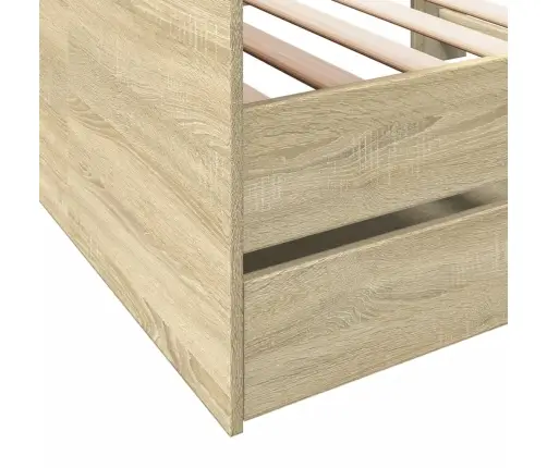 Kušetė Su Stalčiais Be Čiužinio, Ąžuolo Spalvos, 90X200 Cm