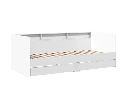 Sahtlitega Päevavoodi, Ilma Madratsita, Valge, 90 X 190 Cm