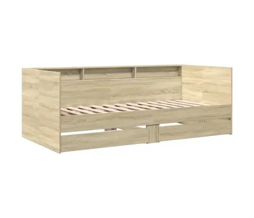 Gulta Ar Atvilktnēm, Bez Matrača, Ozolkoka Krāsa, 90X190 Cm Vidaxl