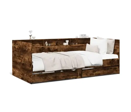 Gulta Ar Atvilktnēm, Bez Matrača, Ozolkoka Krāsa, 90X190 Cm Vidaxl