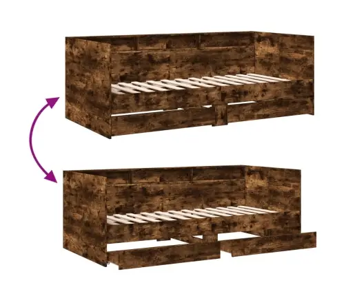 Gulta Ar Atvilktnēm, Bez Matrača, Ozolkoka Krāsa, 90X190 Cm Vidaxl