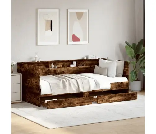 Gulta Ar Atvilktnēm, Bez Matrača, Ozolkoka Krāsa, 90X190 Cm Vidaxl