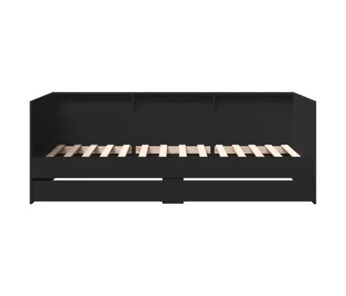 Gulta Ar Atvilktnēm, Bez Matrača, Melna, 75X190 Cm Vidaxl