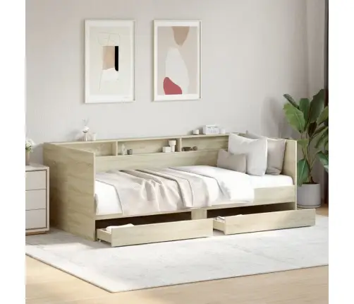 Gulta Ar Atvilktnēm, Bez Matrača, Ozolkoka Krāsa, 75X190 Cm Vidaxl