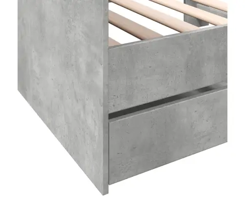 Kušetė Su Stalčiais Be Čiužinio, Betono Pilka, 75X190 Cm