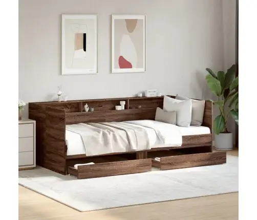 Gulta Ar Atvilktnēm, Bez Matrača, Brūna, 75X190 Cm Vidaxl