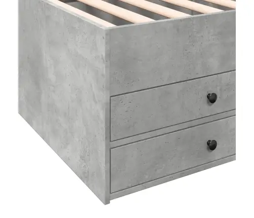 Gulta Ar Atvilktnēm, Bez Matrača, Betona Pelēka, 100X200 Cm Vidaxl