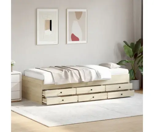 Gulta Ar Atvilktnēm, Bez Matrača, Ozolkoka Krāsa, 90X200 Cm Vidaxl