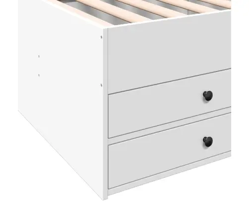 Gulta Ar Atvilktnēm, Bez Matrača, Balta, 90X190 Cm Vidaxl