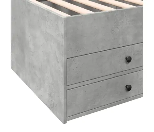 Gulta Ar Atvilktnēm, Bez Matrača, Betona Pelēka, 90X190 Cm Vidaxl