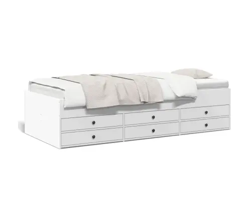 Sahtlitega Päevavoodi, Ilma Madratsita, Valge, 75X190 Cm