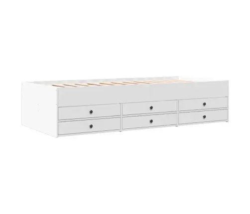 Sahtlitega Päevavoodi, Ilma Madratsita, Valge, 75X190 Cm