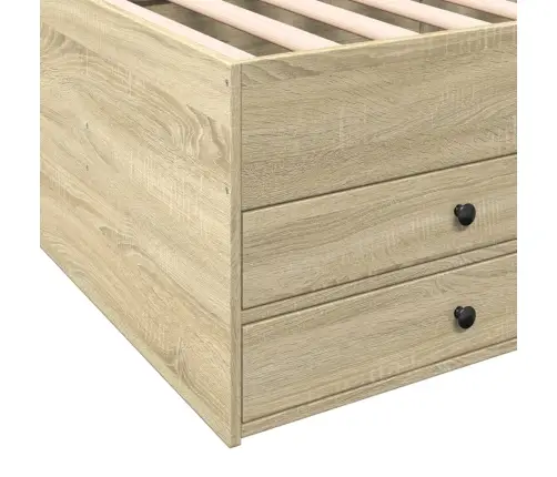 Gulta Ar Atvilktnēm, Bez Matrača, Ozolkoka Krāsa, 75X190 Cm Vidaxl