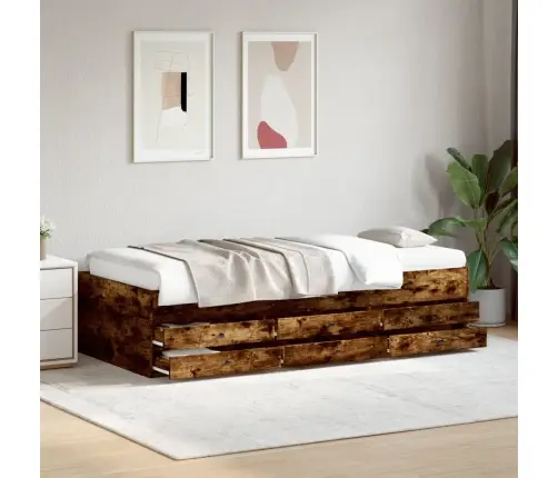 Gulta Ar Atvilktnēm, Bez Matrača, Ozolkoka Krāsa, 75X190 Cm Vidaxl