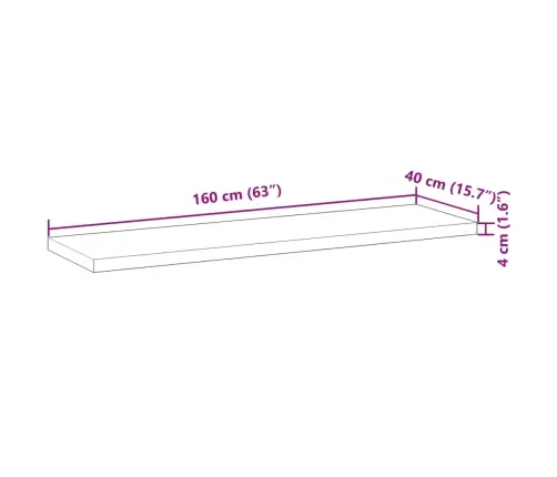 Sienas Plaukti, 3 Gab., 160X40X4 Cm, Neapstrādāts Akācijas Koks Vidaxl