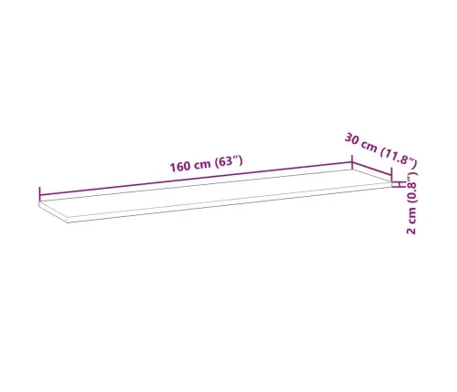 Seinariiulid 2 Tk, 160X30X2 cm Õliviimistlusega Akaatsiapuit