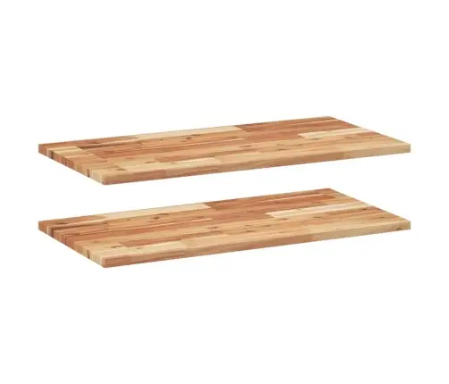 Sienas Plaukti, 2 Gb., 60X40X2 Cm, Eļļas Apdare, Akācijas Koks Vidaxl