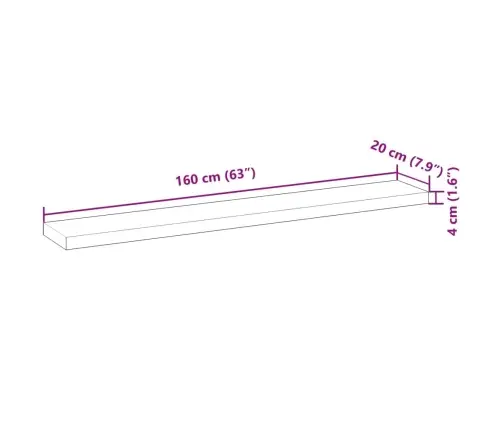 Sienas Plaukti, 3 Gb., 160X20X4 Cm, Eļļas Apdare, Akācijas Koks Vidaxl