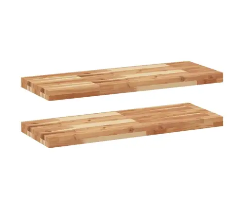 Sienas Plaukti, 2 Gb., 100X30X4 Cm, Eļļas Apdare, Akācijas Koks Vidaxl