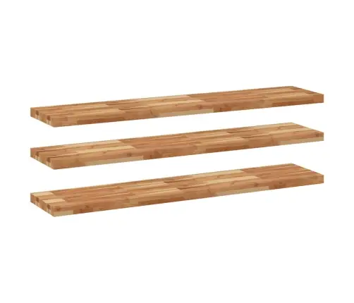 Sienas Plaukti, 3 Gb., 160X30X4 Cm, Eļļas Apdare, Akācijas Koks Vidaxl