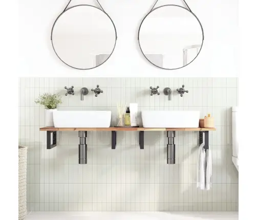 Vannasistabas Virsma, 120X40X2 Cm, Neapstrādāts Akācijas Koks Vidaxl