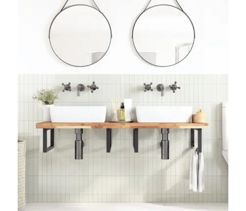 Vannasistabas Virsma, 140X50X4 Cm, Neapstrādāts Akācijas Koks Vidaxl