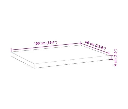 Vonios Kambario Spintelės Viršus, 100X60X4cm Akacijos Masyvas