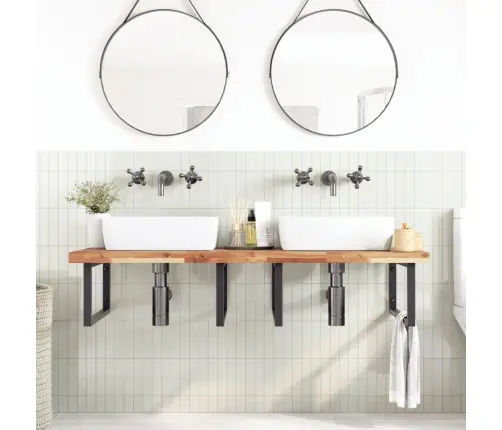 Vonios Kambario Spintelės Viršus, 120X60X4cm Akacijos Masyvas