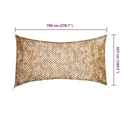 Maskēšanās Tīkls Ar Somu, 708X423 Cm, Smilšu Krāsa Vidaxl