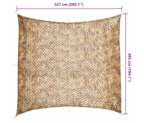 Maskēšanās Tīkls Ar Somu, 521X493 Cm, Smilšu Krāsa Vidaxl