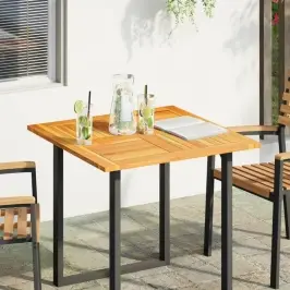 Stalviršis, 80X80X2,2cm Akacijos Medienos Masyvas, Kvadratinis