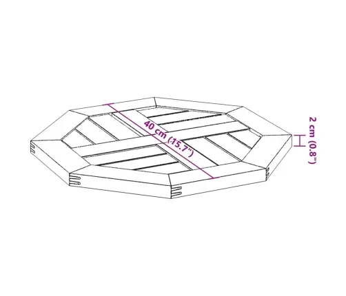 Galda Virsma, 40X40X2 Cm, Astoņstūra Forma, Akācijas Masīvkoks Vidaxl