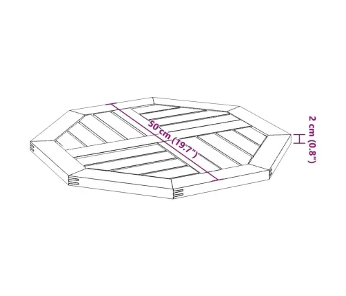 Galda Virsma, 50X50X2 Cm, Astoņstūra Forma, Akācijas Masīvkoks Vidaxl