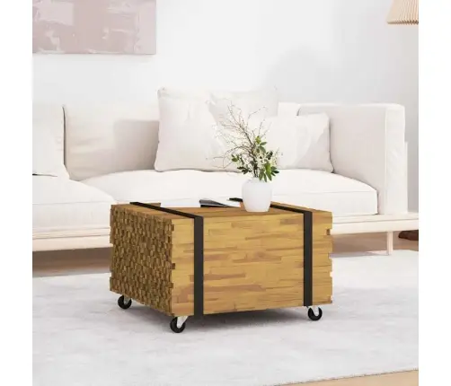 Kafijas Galdiņš Brūna 60 X 60 X 38 Cm Ciets Tekša Koks Vidaxl