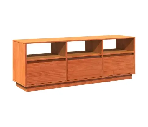 Tv Skapītis, Vaska Brūns, 140X35X50 Cm, Priedes Masīvkoks Vidaxl