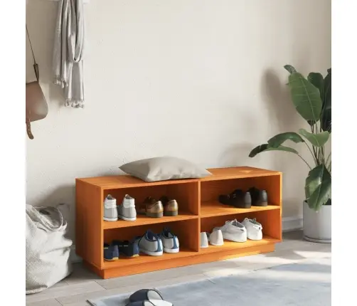 Apavu Skapītis, Vaska Brūns, 110X34X45 Cm, Priedes Masīvkoks Vidaxl