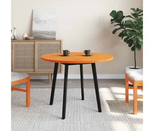 Galda Virsma, Vaska Brūna, Apaļa, Ø90X2,5 Cm, Priedes Masīvkoks Vidaxl