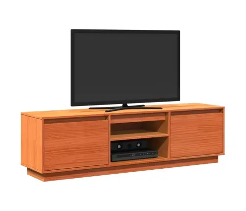 Televizoriaus Spintelė, Vaško Ruda, 140X35X40cm Pušies Masyvas Televizoriaus Spintelė, Vaško Ruda, 140X35X40cm Pušies Masyvas