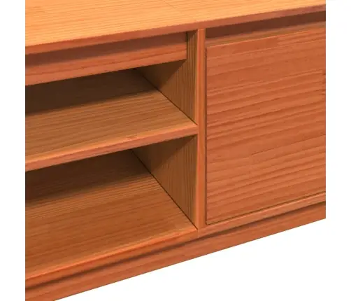 Televizoriaus Spintelė, Vaško Ruda, 140X35X40cm Pušies Masyvas Televizoriaus Spintelė, Vaško Ruda, 140X35X40cm Pušies Masyvas