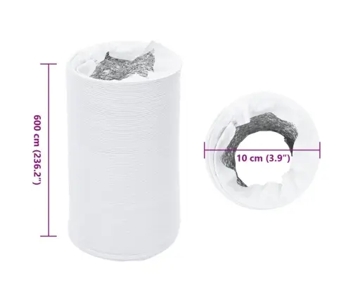 Ventilācijas Kanāls, Alumīnijs, 6 M, Ø10 Cm, Pvc Vidaxl