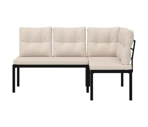 Dārza Soli Ar Spilveniem, 2 Gab., Melni, Pulverkrāsots Tērauds Vidaxl