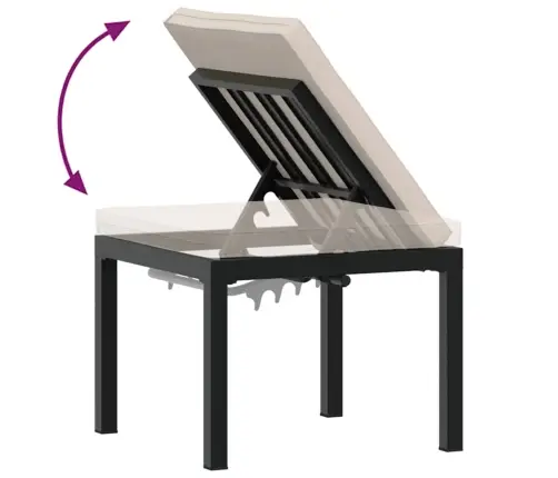 Sodo Taburetės Su Pagalvėlėmis, Juodi, Plienas