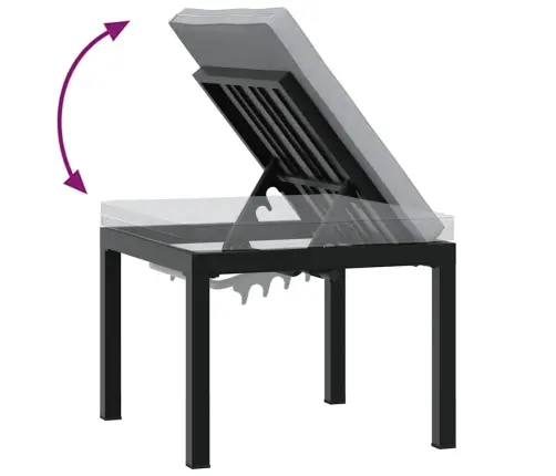 Dārza Sols Ar Matraci, Melns, Pulverkrāsots Tērauds Vidaxl